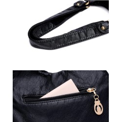 Bolsa de ombro pequena vintage - rebites - cores contrastantes - couro