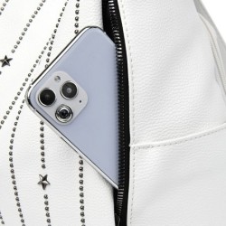 Mochila da moda - anti-roubo - couro - estrelas de rebites - grande capacidade
