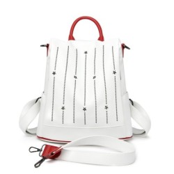 Fashionable backpack - anti-theft - leather - rivets stars - large capacityBackpacks