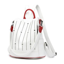 Mochila da moda - anti-roubo - couro - estrelas de rebites - grande capacidade