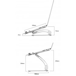 Aluminium holder for 11 - 17 inch tablet & laptop - cooling standStands