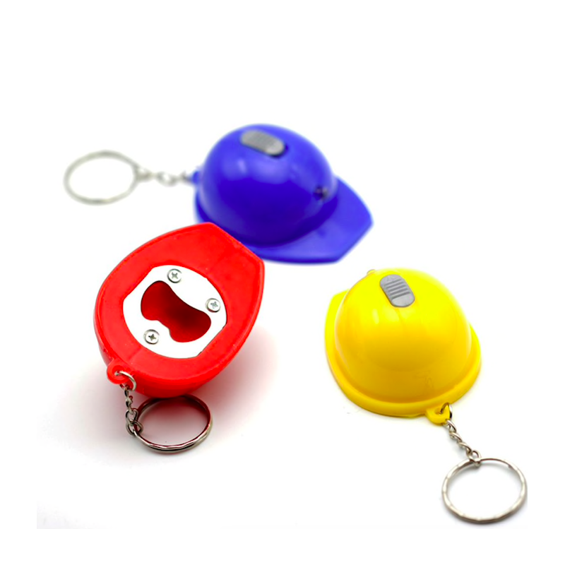 Helmet shaped bottle opener - with keychain - LED lightKeyrings