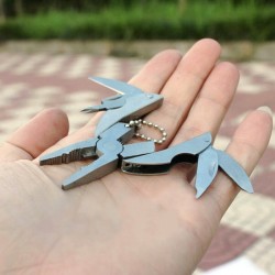 Mini multiferramenta dobrável - alicate - chave de fenda - chaveiro - aço inoxidável