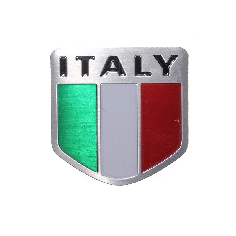 Bandeira italiana - emblema de metal da Itália - adesivo de carro