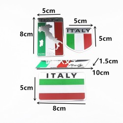 Bandeira italiana - emblema de metal da Itália - adesivo de carro