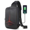Bolsa de ombro anti-roubo com porta USB - crossbody - bolsa de peito em PVC