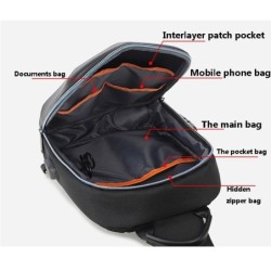 Bolsa de ombro anti-roubo com porta USB - crossbody - bolsa de peito em PVC