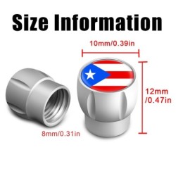 Puerto Rico flag - tire valve caps - universal - aluminum - 4 piecesValve caps