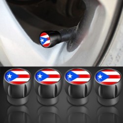 Bandeira de Porto Rico - tampas de válvula de pneu - universal - alumínio - 4 peças