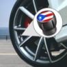 Bandeira de Porto Rico - tampas de válvula de pneu - universal - alumínio - 4 peças