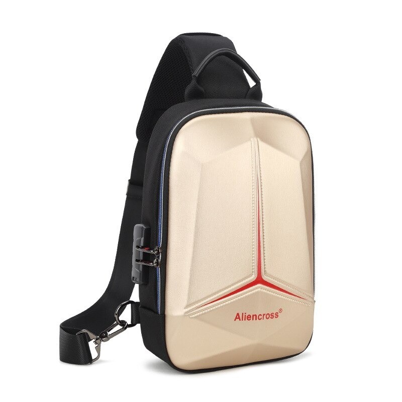 Bolsa de ombro anti-roubo com porta USB - crossbody - bolsa de peito em PVC