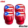 Bandeira de Porto Rico - tampas de válvula de pneu - universal - alumínio - 4 peças