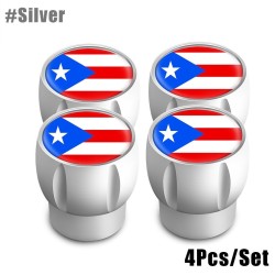 Bandeira de Porto Rico - tampas de válvula de pneu - universal - alumínio - 4 peças