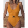 Fato de banho sexy com nervuras - monokini brasileiro - com cinto