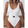 Fato de banho sexy com nervuras - monokini brasileiro - com cinto
