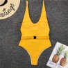 Fato de banho sexy com nervuras - monokini brasileiro - com cinto