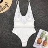 Fato de banho sexy com nervuras - monokini brasileiro - com cinto