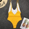 Fato de banho sexy com nervuras - monokini brasileiro - com cinto