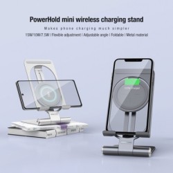 15W - carregador rápido sem fio - suporte - suporte de telefone dobrável - para iPhone - Samsung - Huawei - Xiaomi