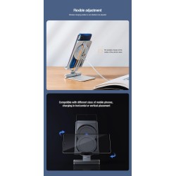 15W - carregador rápido sem fio - suporte - suporte de telefone dobrável - para iPhone - Samsung - Huawei - Xiaomi