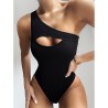 Fato de banho sexy com nervuras - fora do ombro - design recortado