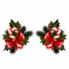 Bastão de doces de natal com visco - adesivo de vinil de carro e parede - 13 * 7,2 cm