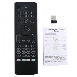 MX3-L com comando de voz - mouse aéreo - controle remoto Google Smart - retroiluminado