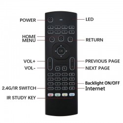 MX3-L com comando de voz - mouse aéreo - controle remoto Google Smart - retroiluminado