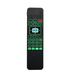 T3 6-Axis Gyro - Air Mouse - 2.4G - sem fio - 7 cores retroiluminado - Controle remoto inteligente - com teclado QWERTY