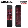 T3 6-Axis Gyro - Air Mouse - 2.4G - sem fio - 7 cores retroiluminado - Controle remoto inteligente - com teclado QWERTY