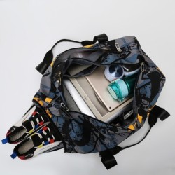 Bolsa de viagem elegante - com compartimento para sapatos - grande capacidade - à prova d'água - unissex - design de grafite