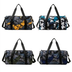 Bolsa de viagem elegante - com compartimento para sapatos - grande capacidade - à prova d'água - unissex - design de grafite