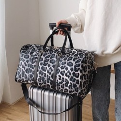 Bolsa de viagem elegante - grande capacidade - impressão de leopardo