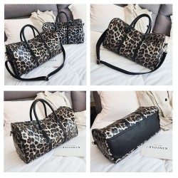 Bolsa de viagem elegante - grande capacidade - impressão de leopardo