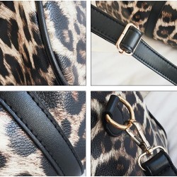 Bolsa de viagem elegante - grande capacidade - impressão de leopardo