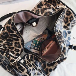Bolsa de viagem elegante - grande capacidade - impressão de leopardo