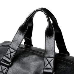 Fashionable travel / sport leather bag - with shoe compartment - large capacityBags