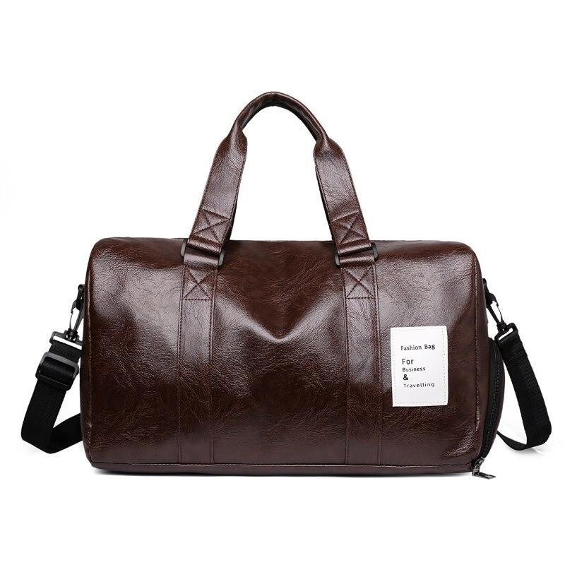 Fashionable travel / sport leather bag - with shoe compartment - large capacityBags