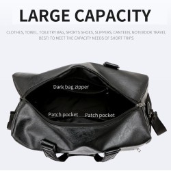 Fashionable travel / sport leather bag - with shoe compartment - large capacityBags