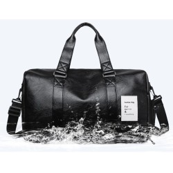 Fashionable travel / sport leather bag - with shoe compartment - large capacityBags