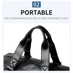 Fashionable travel / sport leather bag - with shoe compartment - large capacityBags