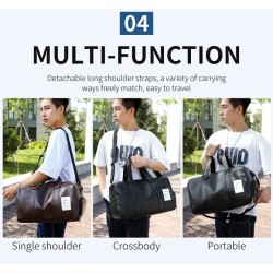 Fashionable travel / sport leather bag - with shoe compartment - large capacityBags