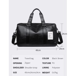 Fashionable travel / sport leather bag - with shoe compartment - large capacityBags