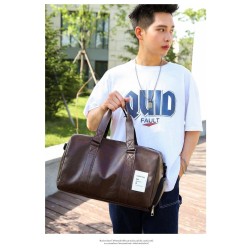 Fashionable travel / sport leather bag - with shoe compartment - large capacityBags