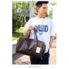 Fashionable travel / sport leather bag - with shoe compartment - large capacityBags