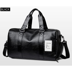 Fashionable travel / sport leather bag - with shoe compartment - large capacityBags