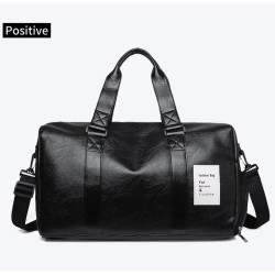Fashionable travel / sport leather bag - with shoe compartment - large capacityBags