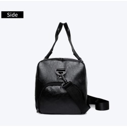 Fashionable travel / sport leather bag - with shoe compartment - large capacityBags
