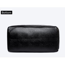 Fashionable travel / sport leather bag - with shoe compartment - large capacityBags