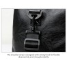 Fashionable travel / sport leather bag - with shoe compartment - large capacityBags